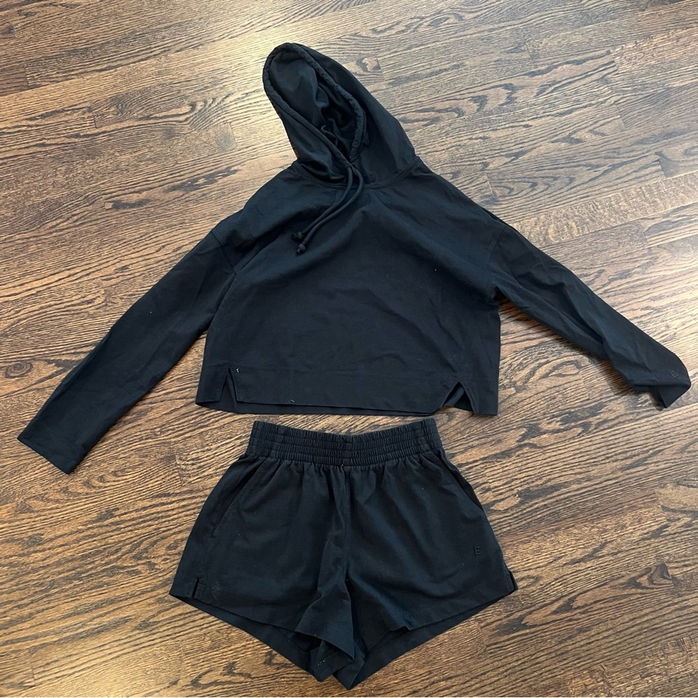 Everlane - Sweatshirt and Short Matching Set - Black - Size XS